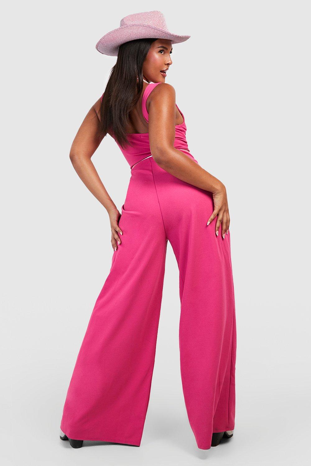 Pink jumpsuit boohoo online